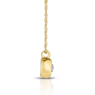 10k Gold Diamond Accent Round Pendant Necklace