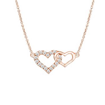 14k Rose Gold 1/10 Carat T.W. Diamond Heart Necklace