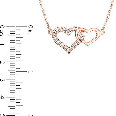 14k Rose Gold 1/10 Carat T.W. Diamond Heart Necklace
