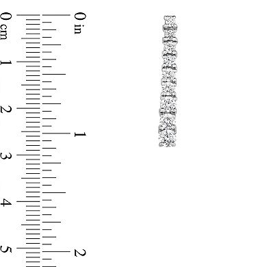 Diamaison 14k White Gold 1-5/8 Carat T.W. Diamond Journey Earrings