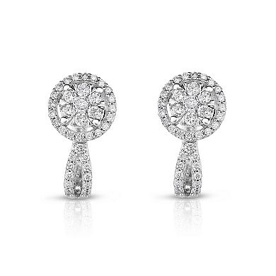 Diamaison 14k White Gold 1/2 Carat T.W. Diamond Fashion Earrings