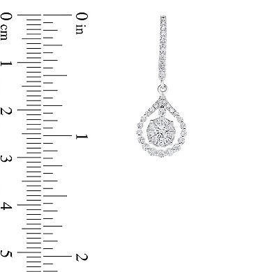 Diamaison 10k White Gold 1 Carat T.W. Diamond Drop Earrings