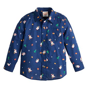 Baby and Toddler Boy Jumping Beans® Long Sleeve Button Down Shirt