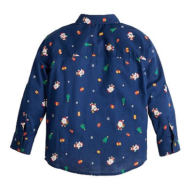 Baby and Toddler Boy Jumping Beans® Long Sleeve Button Down Shirt