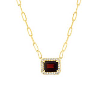 Argento Bella Sterling Silver Multi-Gemstone Paperclip Necklace