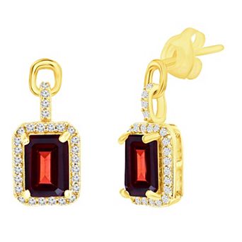 Argento Bella Garnet & White Topaz Earrings