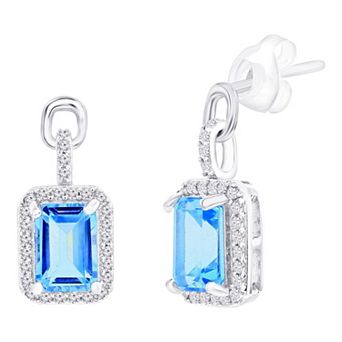 Argento Bella Garnet & White Topaz Earrings