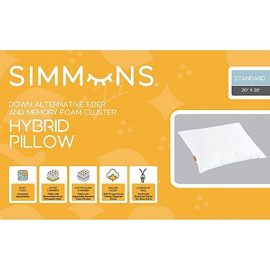 Simmons Down Alternative / Memory Foam Hybrid Standard Pillow