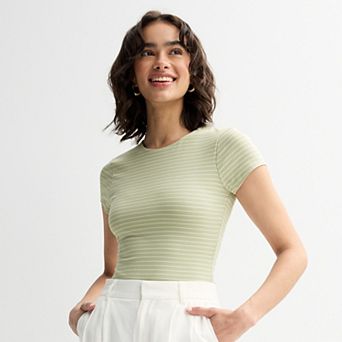 Juniors' SO® Crewneck Short Sleeve Bodysuit