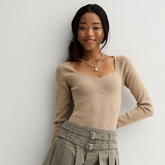 Juniors' SO® Long Sleeve Sweater Bodysuit