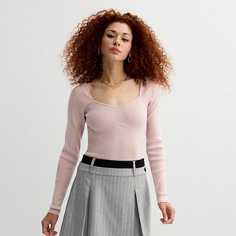 Juniors' SO® Long Sleeve Sweater Bodysuit