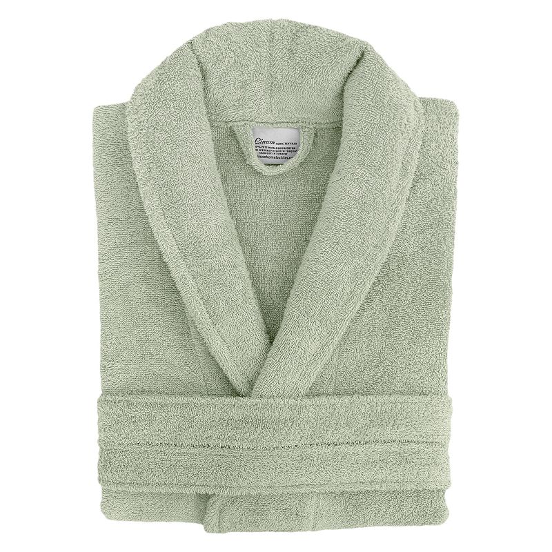 S/M Turkish Cotton Unisex Terry Cloth Bathrobe Sage Green - Linum Home Textiles