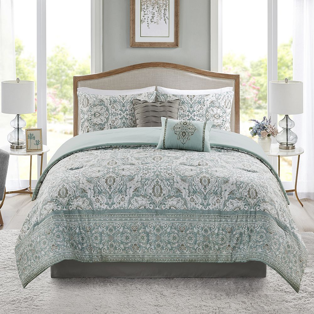 Madison Park Soft Medallion 6-pc. Comforter Set With Coordinating Throw Pillows