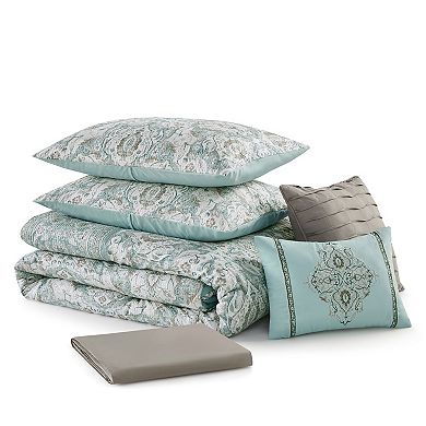 Madison Park Soft Medallion 6-PC Comforter Set With Throw Pillows