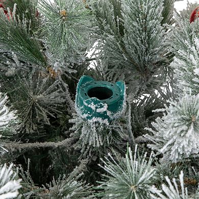 Northlight 7.5-foot Pre-Lit Snowy Bristle Pine Artificial Christmas Tree with Ornaments