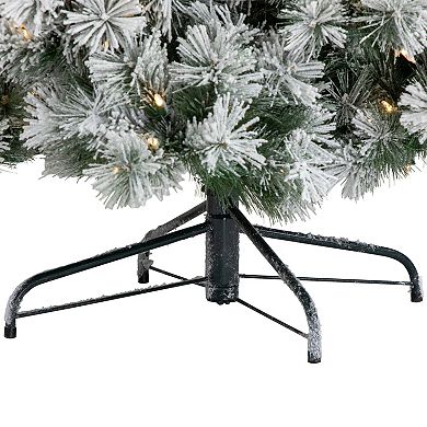 Northlight 7.5-foot Pre-Lit Snowy Bristle Pine Artificial Christmas Tree with Ornaments