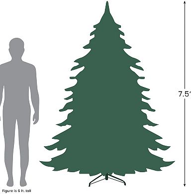 Northlight 7.5-foot Pre-Lit Snowy Bristle Pine Artificial Christmas Tree with Ornaments