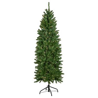 Northlight 12-Foot Pre-Lit Pencil White River Fir Artificial Christmas Tree
