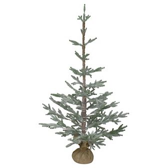 Northlight 3-Foot Frosted Pine Slim Artificial Christmas Tree with Jute Base