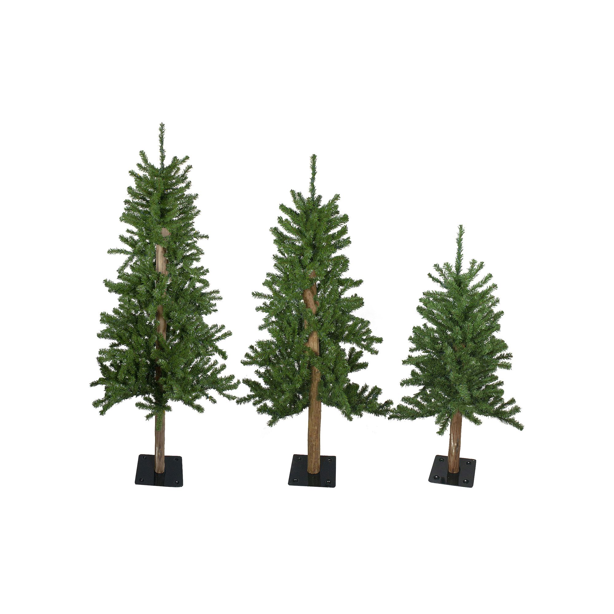 Northlight Alpine Unlit Artificial Christmas Tree 3-pc. Set, Green