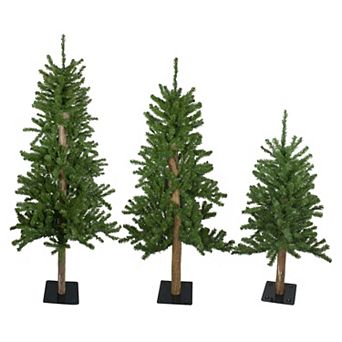 Northlight Alpine Unlit Artificial Christmas Tree 3 pc Set