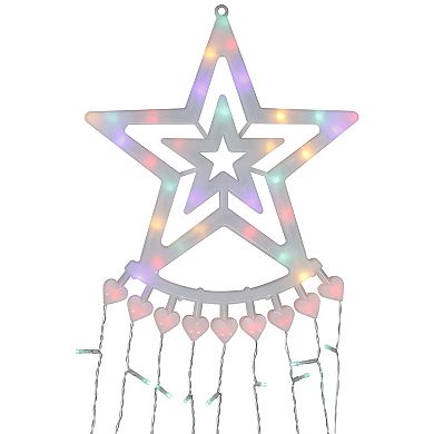 Northlight 12.5-foot Multicolor LED Waterfall Light Tree and Tree Topper Christmas Lawn Decor