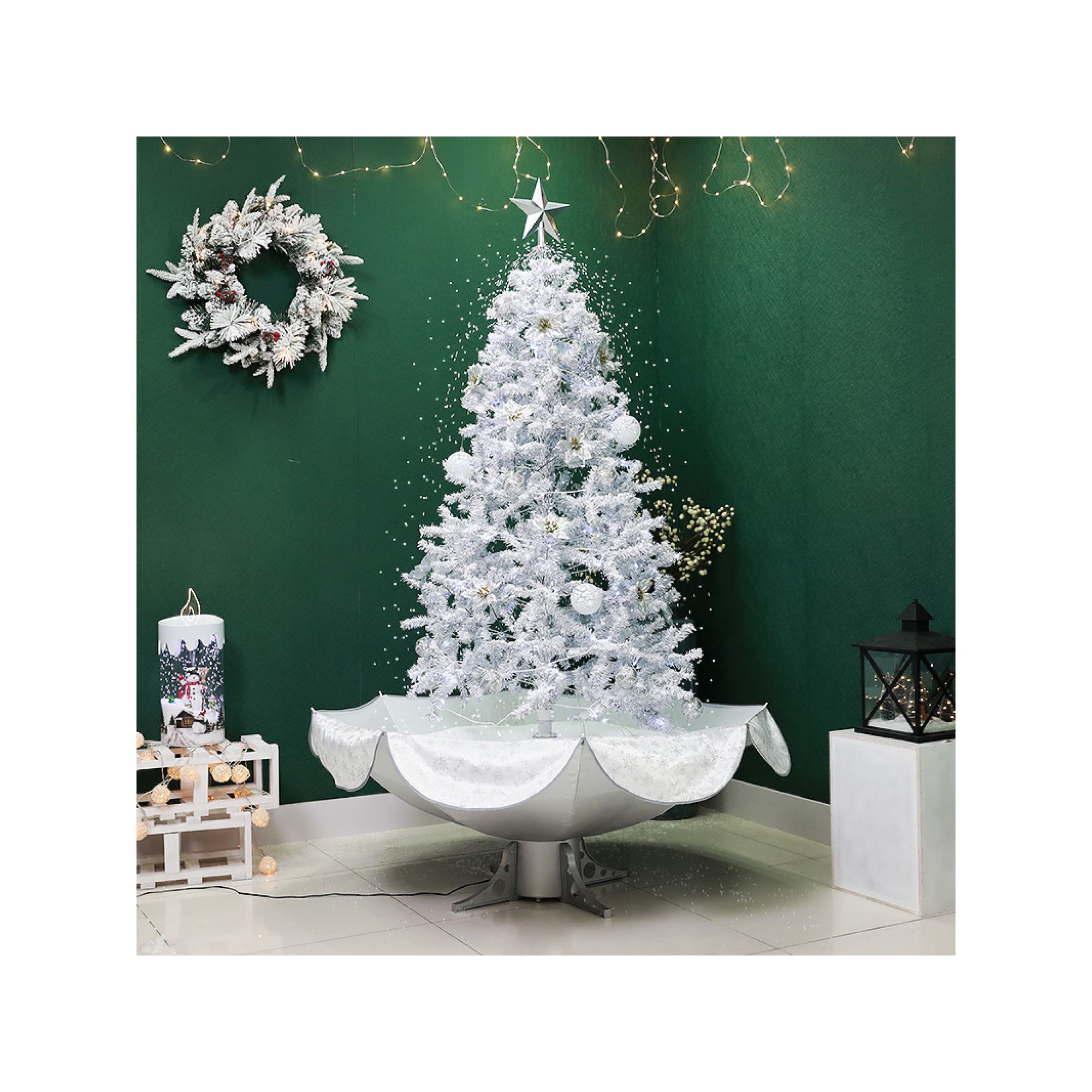 Northlight 6-ft. Pre-Lit Musical Snowing Tinsel Artificial Christmas Tree, 