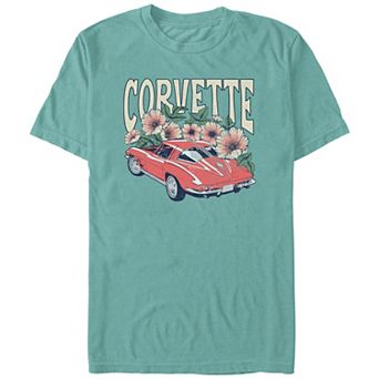 Juniors' Corvette Floral Poster Comfort Colors Graphic Tee