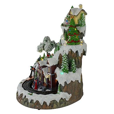 Northlight 17-in. LED Lighted and Animated Christmas Village with Moving Train Table Decor