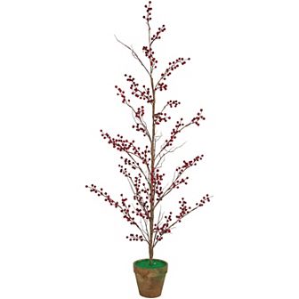 Northlight 4-foot Potted Berry Artificial Christmas Twig Tree