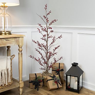 Northlight 4-foot Potted Berry Artificial Christmas Twig Tree