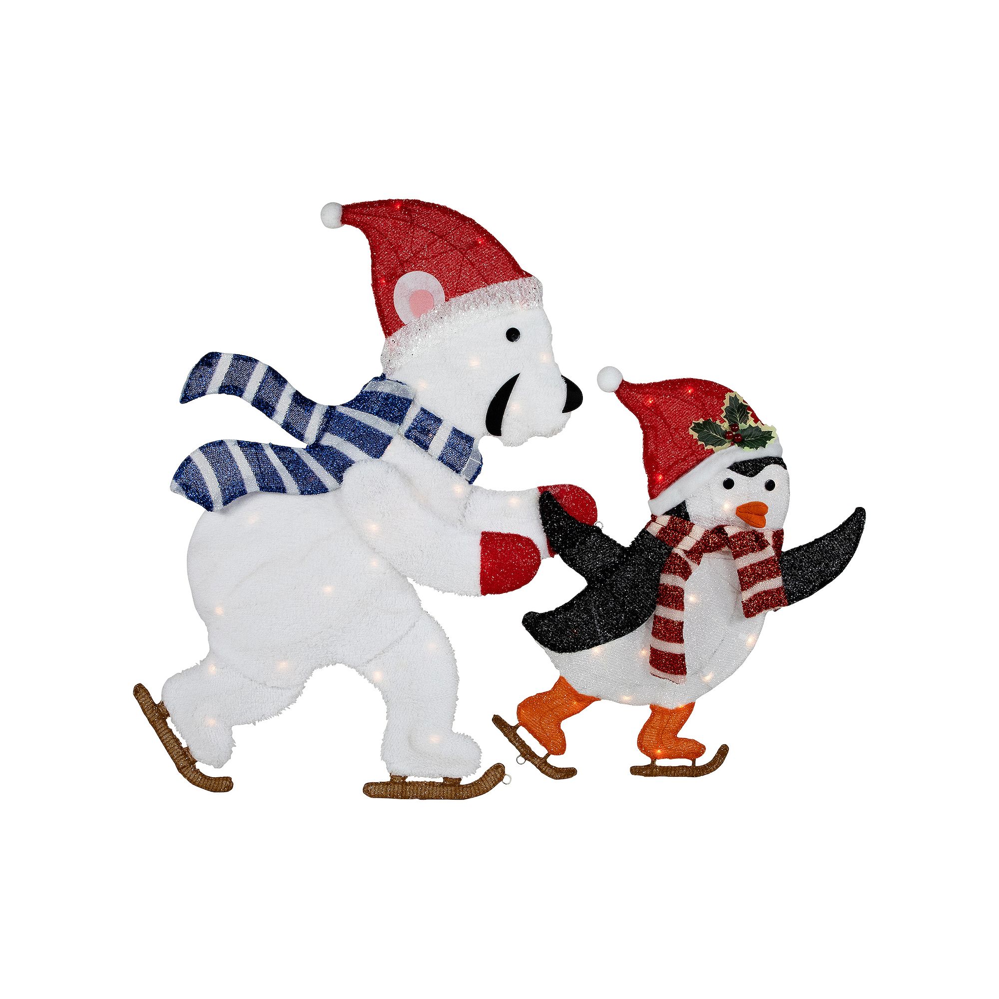 Northlight Lighted Ice Skating Polar Bear & Penguin Outdoor Christmas Decor