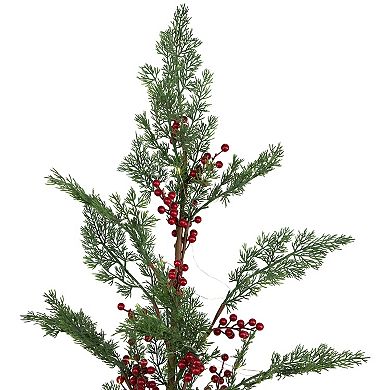 Northlight Pre-Lit Berries and Pine Artificial Potted 3 ft. Pre-Lit Christmas Tree