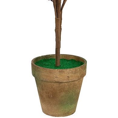 Northlight Pre-Lit Berries and Pine Artificial Potted 3 ft. Pre-Lit Christmas Tree