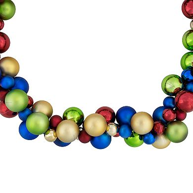 Northlight 6 ft. Multi-Color 2-Finish Shatterproof Ball Christmas Garland