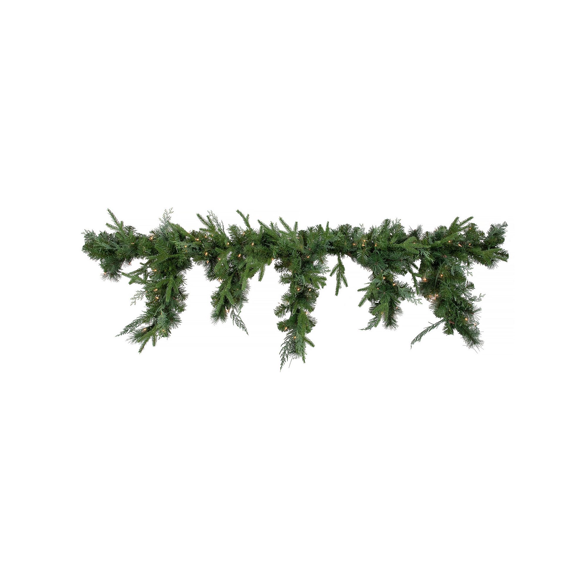 Northlight 6 ft. Pre-Lit Mixed Pine Artificial Christmas Icicle Garland, Gr