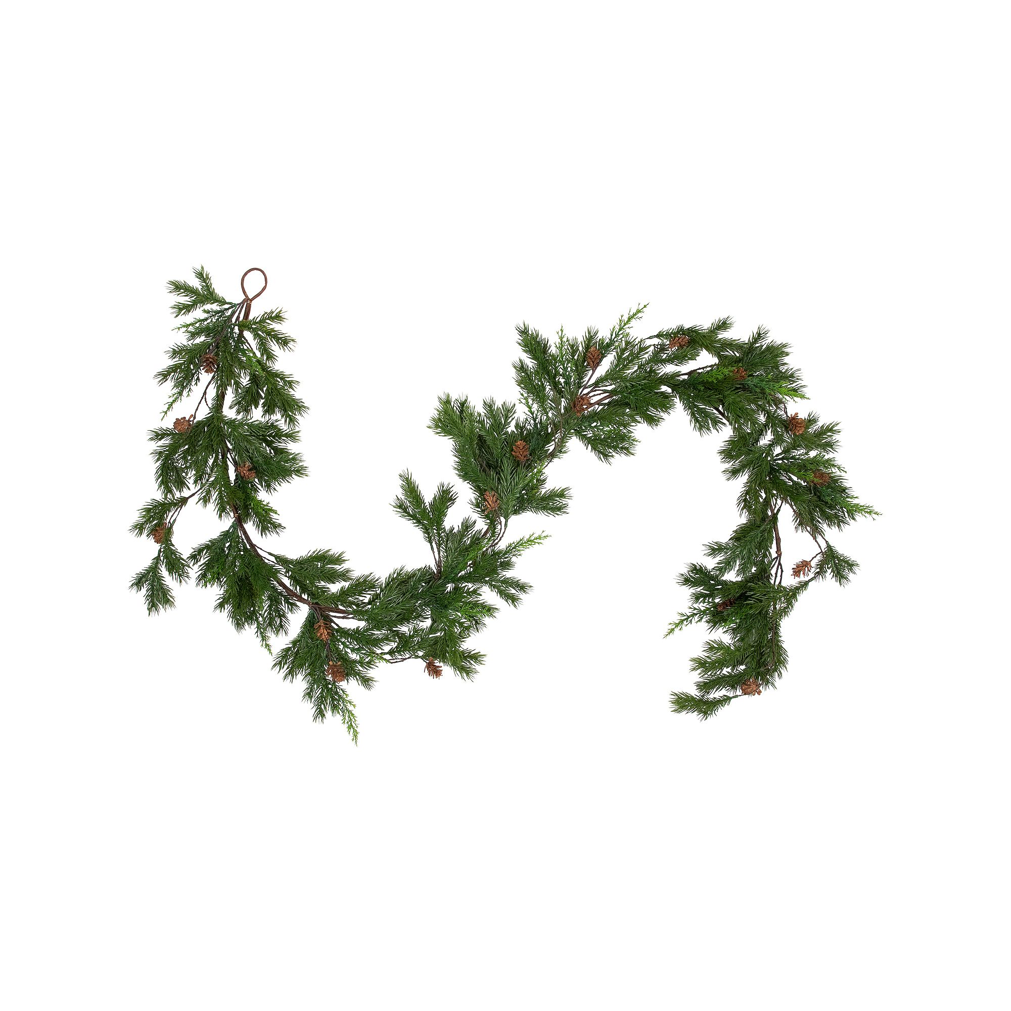 Northlight 6 ft. Unlit Cypress and Pine Cone Artificial Christmas Garland, 