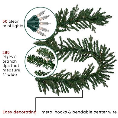 Northlight Real Touch Pre-Lit Grande Spruce Artificial Christmas Garland