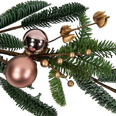 Northlight Rose Gold Ball Ornaments Artificial Christmas Garland