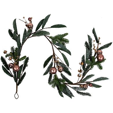 Northlight Rose Gold Ball Ornaments Artificial Christmas Garland