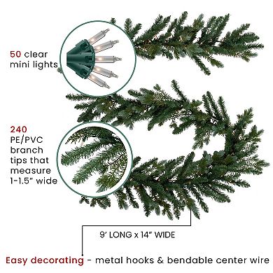 Northlight Pre-Lit Blue Spruce Artificial Christmas Garland