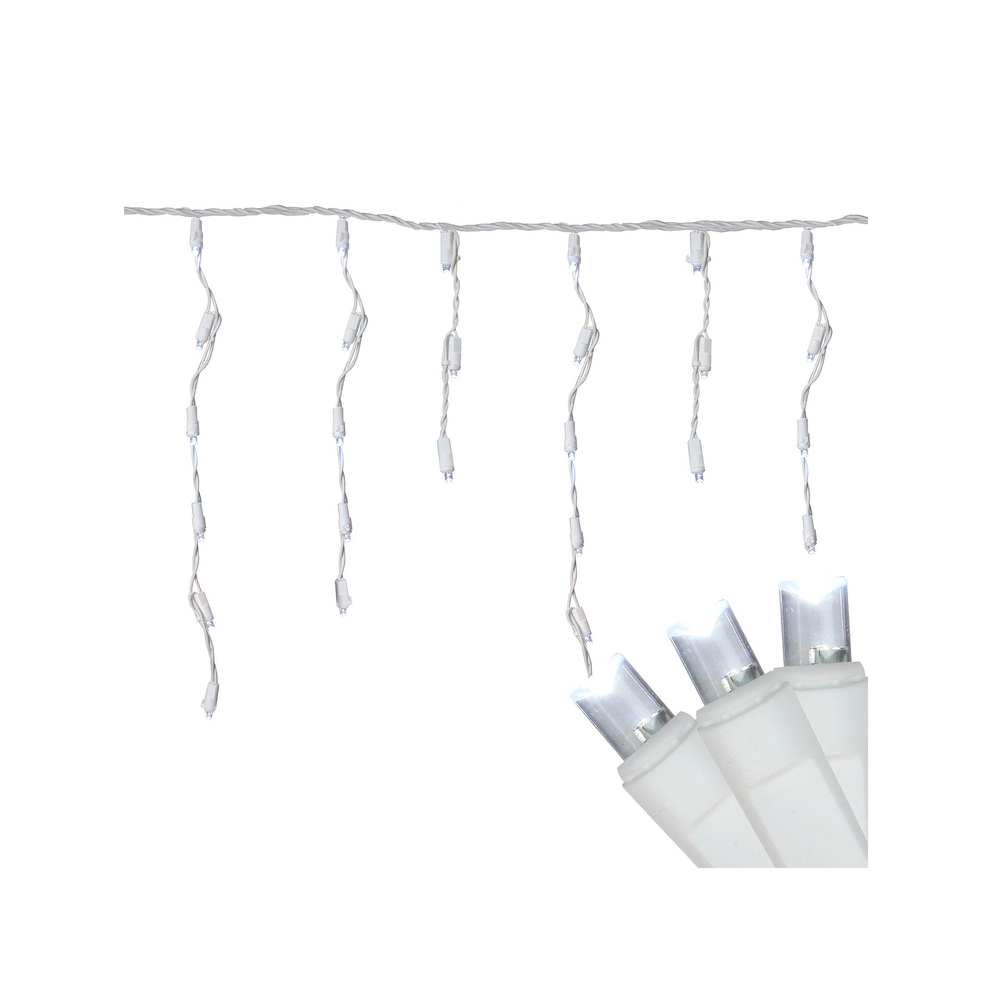 Northlight Cool White LED Wide Angle Icicle Christmas Lights