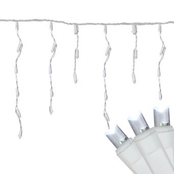 Northlight Cool White LED Wide Angle Icicle Christmas Lights