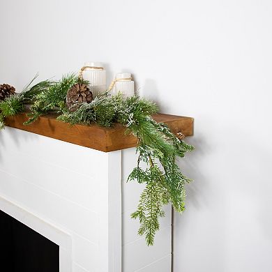 Northlight Frosted Mixed Pine & Cedar with Pinecones Artificial Christmas Garland