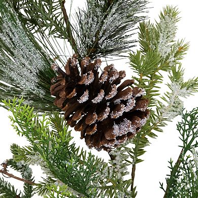 Northlight Frosted Mixed Pine & Cedar with Pinecones Artificial Christmas Garland