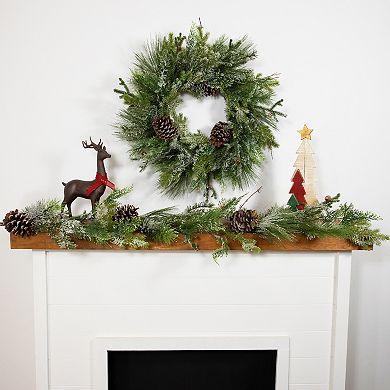 Northlight Frosted Mixed Pine & Cedar with Pinecones Artificial Christmas Garland