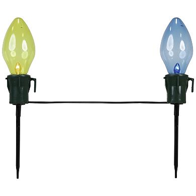 Northlight Lighted Multi-Color Jumbo Christmas Lights Pathway Marker Lawn Stakes 4-piece Set