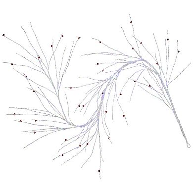 Northlight Pre-Lit Artificial White Christmas Garland with Red Jingle Bells