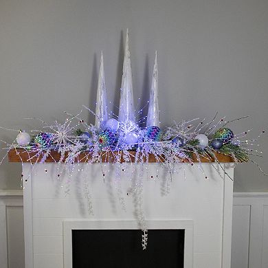 Northlight Pre-Lit Artificial White Christmas Garland with Red Jingle Bells