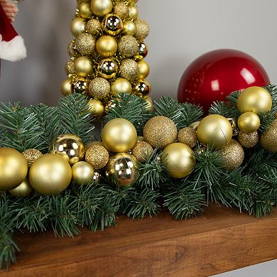 Northlight Shatterproof Ball Vegas Gold 3-Finish Christmas Garland